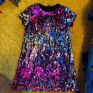 Girl multi colored sequence dress